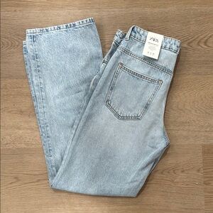 Zara Blue Straight Jeans Classic Style Long Length